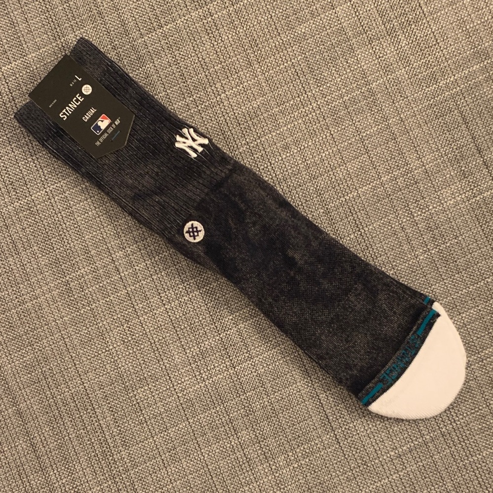 NWT Stance “Bags NY” Sz L Yankees Navy & White Casual Crew Socks